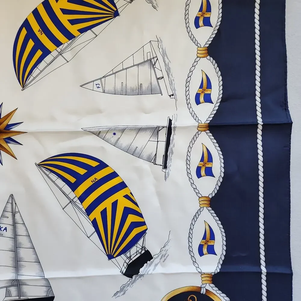 32in Square Naval Academy USNA Silk Scarf Rah-Rah Collection Nautical Sailing